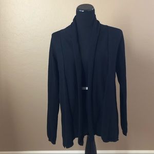 Zara black knit cardigan L